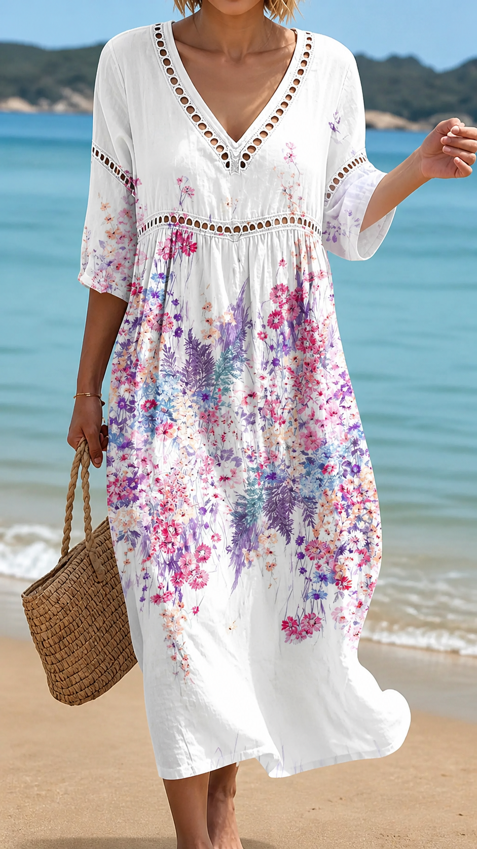 Flora | Rochie de Plajă Florală Ușoară și Aerisită
