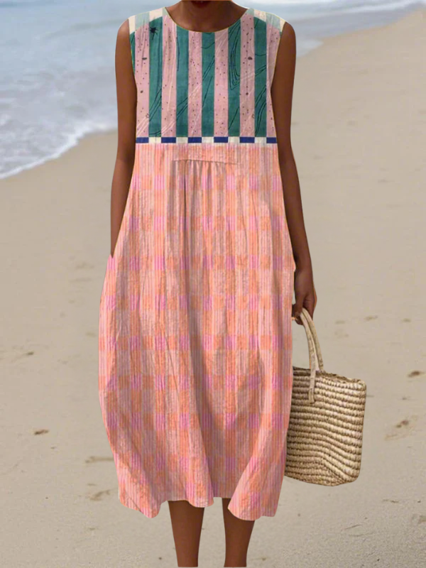 Lily | Rochie Midi Pastel Rayată