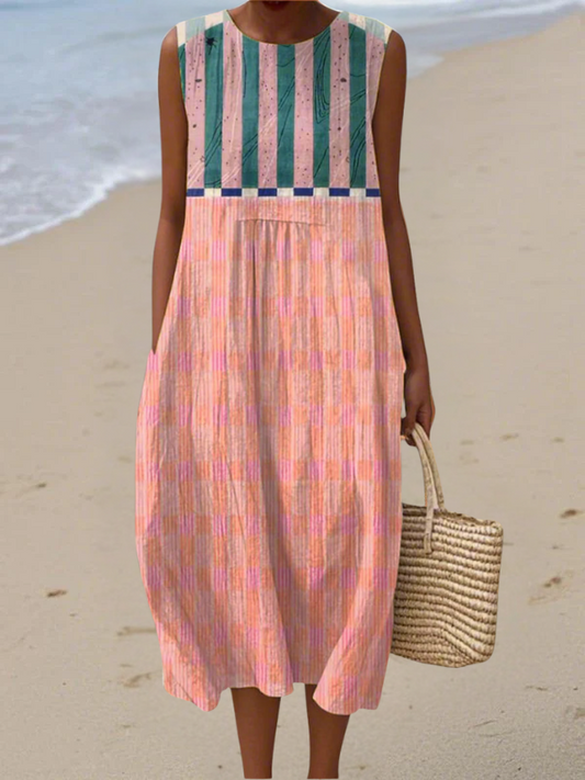 Lily | Rochie Midi Pastel Rayată