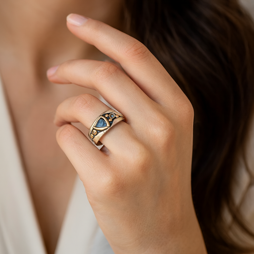 Inel Leonie | Vintage Cristal Albastru