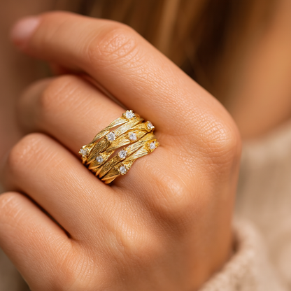 Johanna | Inel vintage din aur cu zirconii
