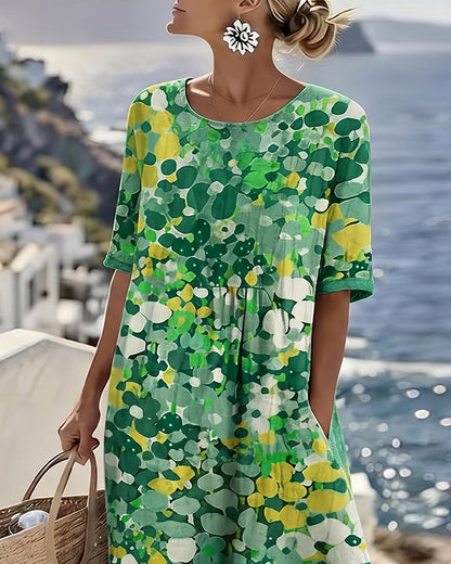 Freesia | Rochie midi florală, lejeră și ușoară