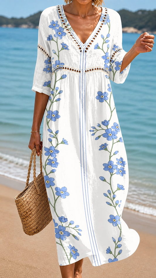 Breeze | Rochie Midi Florală Ușoară