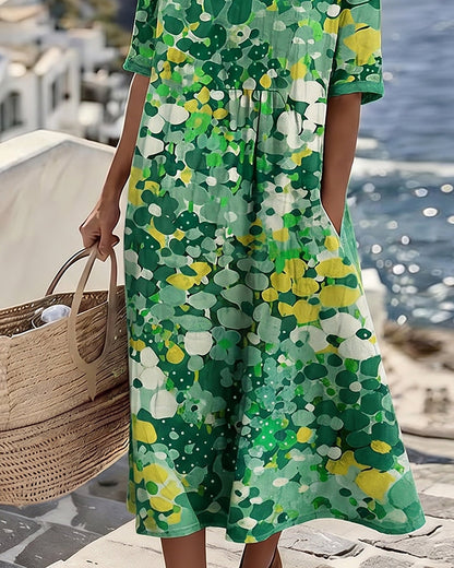 Freesia | Rochie midi florală, lejeră și ușoară