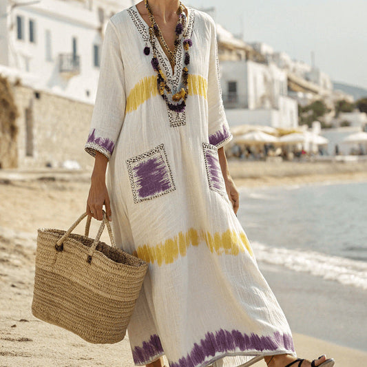 Aimée | Rochie Caftan Purpuriu & Mimosa