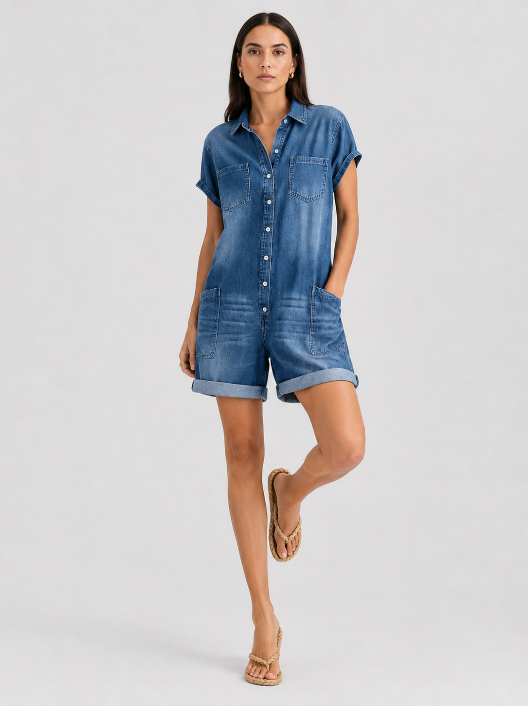 Mia | Salopetă scurtă din denim