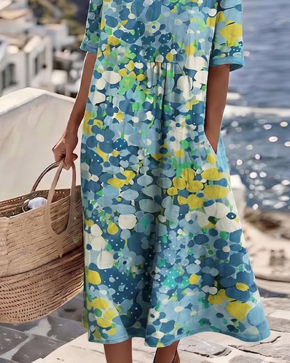 Freesia | Rochie midi florală, lejeră și ușoară