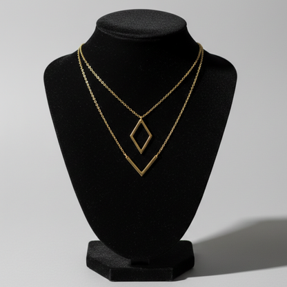 Melina | Colier elegant cu pandantiv geometric în formă de V