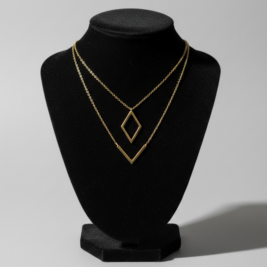 Melina | Colier elegant cu pandantiv geometric în formă de V