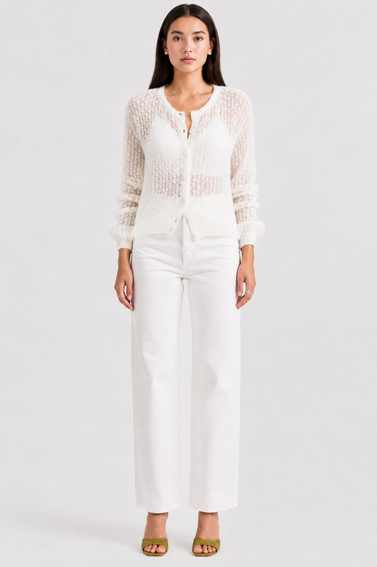 Transparent | Top tricotat fin