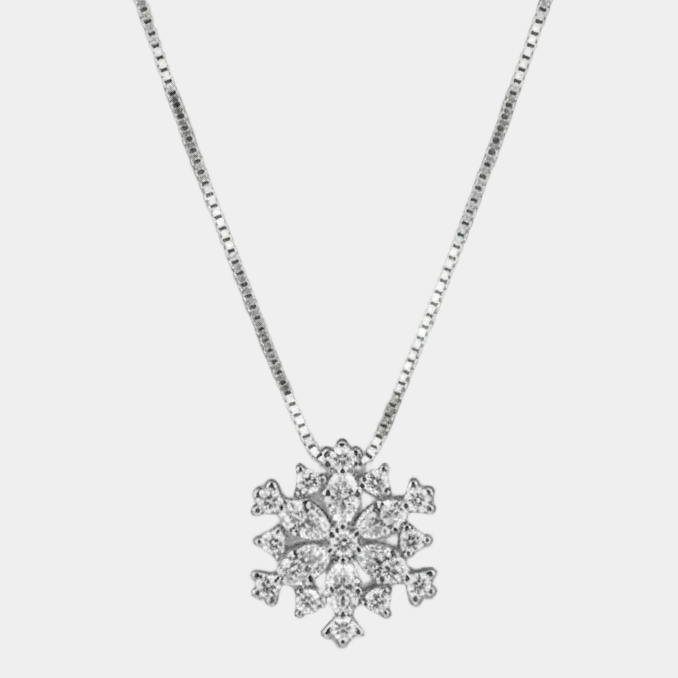 Cora | Colier Cristal cu Fulgi de Zăpadă