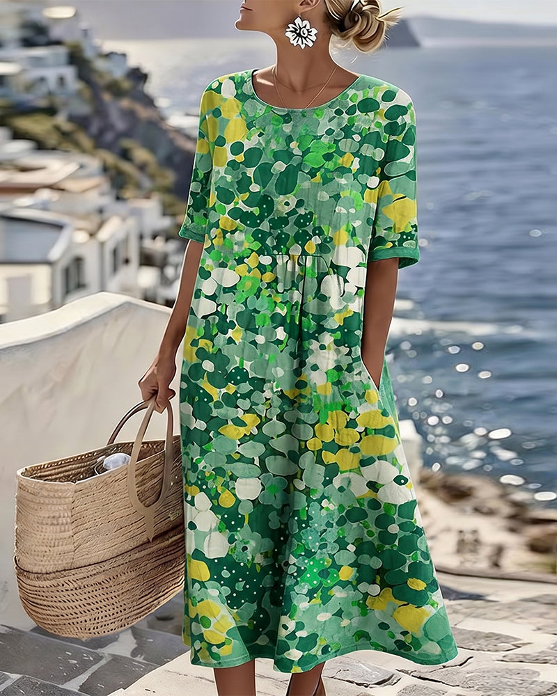 Freesia | Rochie midi florală, lejeră și ușoară