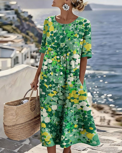 Freesia | Rochie midi florală, lejeră și ușoară