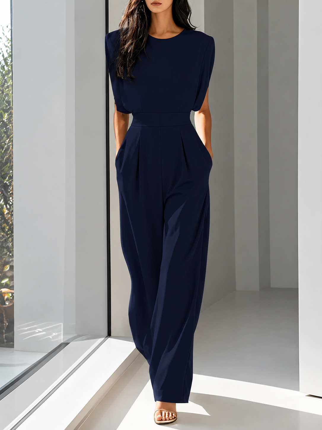 Beatrice | Salopetă elegantă cu talie accentuată și pantaloni drepti