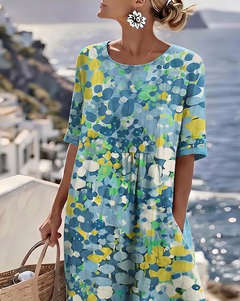 Freesia | Rochie midi florală, lejeră și ușoară