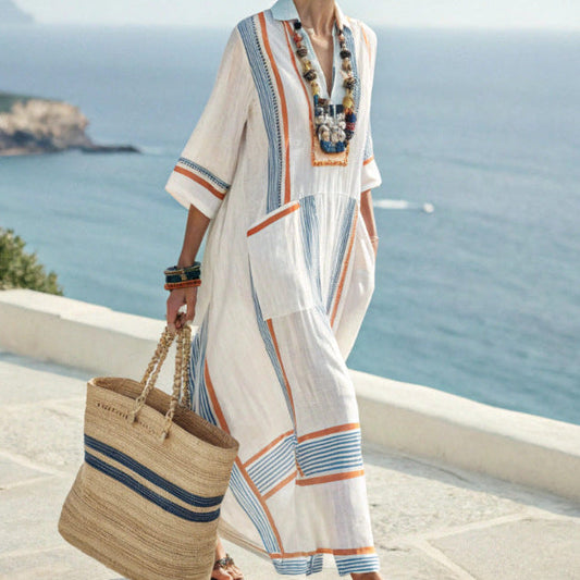 Rochie Caftan "Solange" | Cap Bleu & Ambre