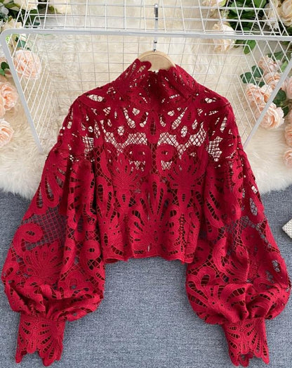 Vintage Crop | Bluză roșie