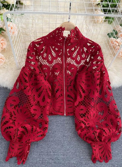 Vintage Crop | Bluză roșie