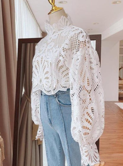 Vintage Crop | Bluză albă