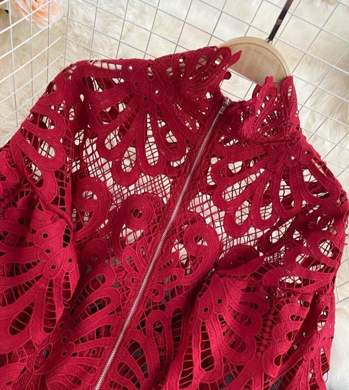 Vintage Crop | Bluză roșie