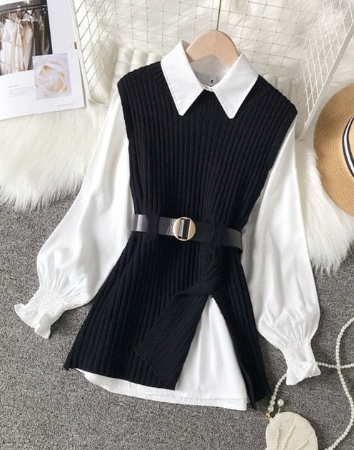 Veronica | Set cămașă și vestă