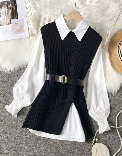 Veronica | Set cămașă și vestă