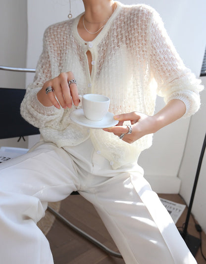 Transparent | Top tricotat fin