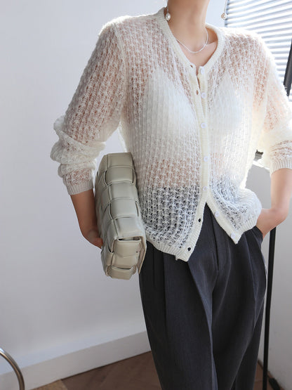 Transparent | Top tricotat fin