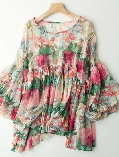 Aiya | Bluză florală (Plus Size)