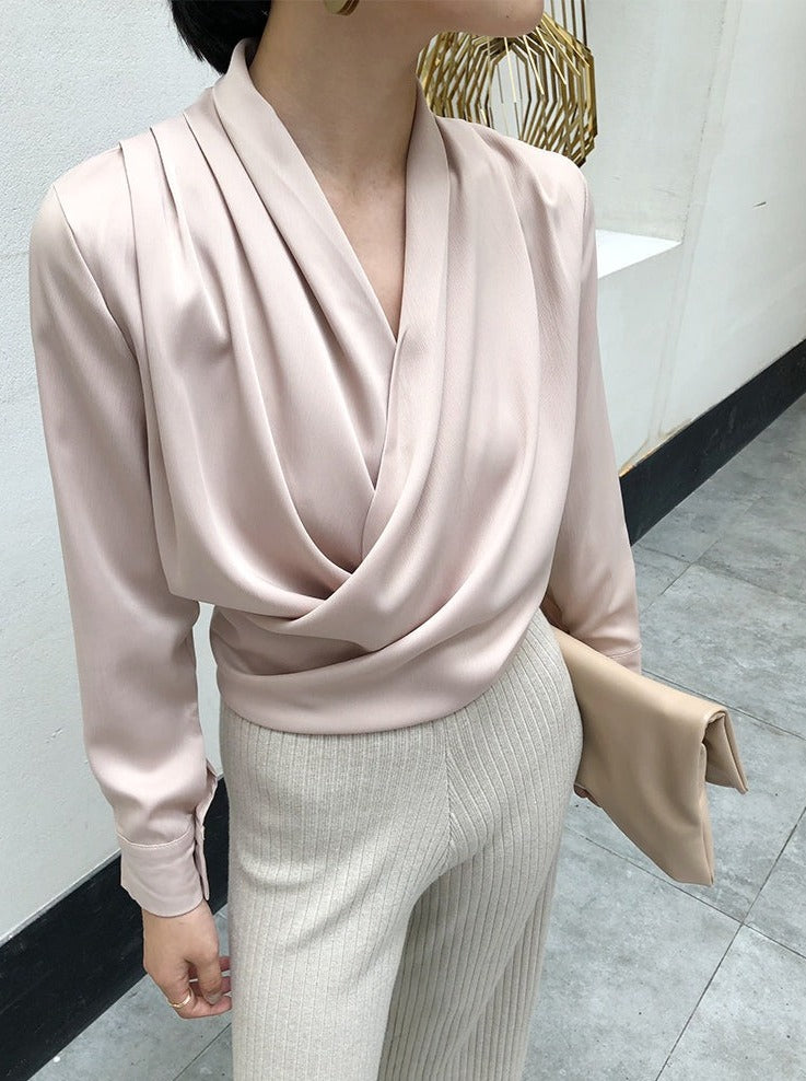 Adelina | Bluză din satin și mătase