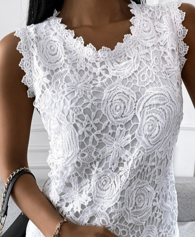 Floral | Top cu dantelă