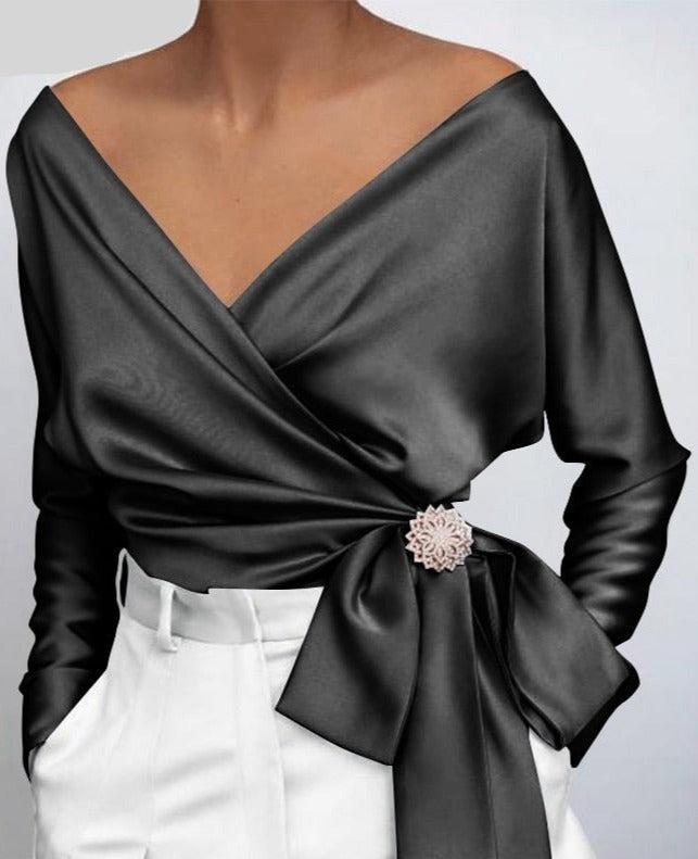 Vonda | Top din satin (Plus Size)