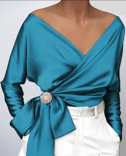 Vonda | Top din satin (Plus Size)