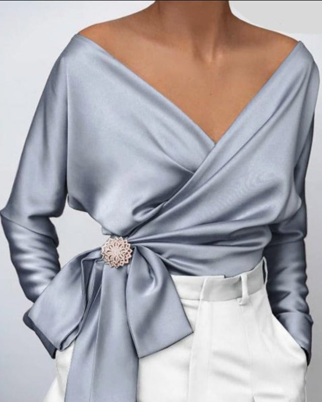 Vonda | Top din satin (Plus Size)